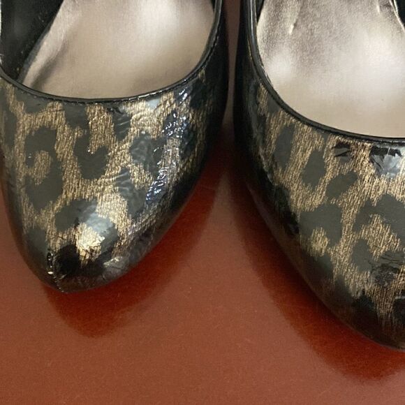 Steve Madden Leopard Print Slingback Heels. Bow on heel strap. Size 7-1/2 - Picture 4 of 6